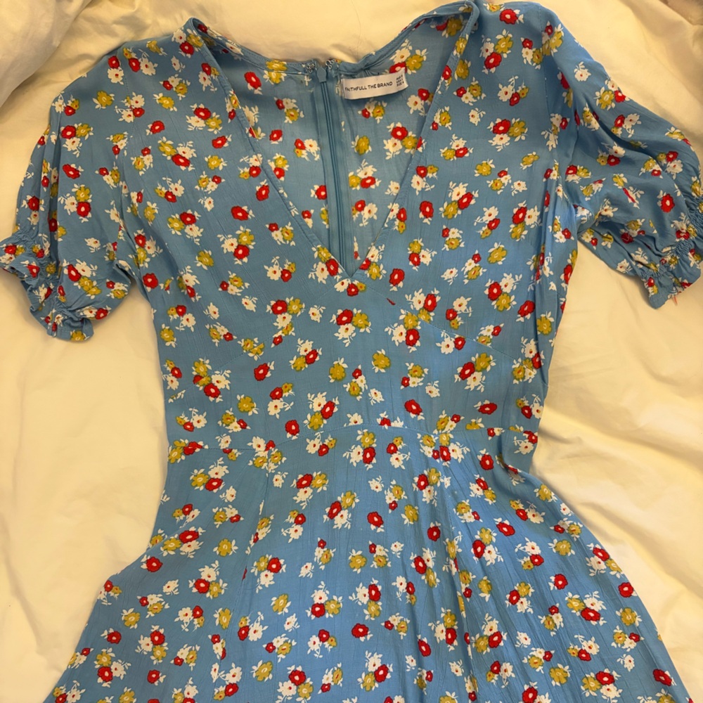 Faithfull the Brand Blue Floral Dress
